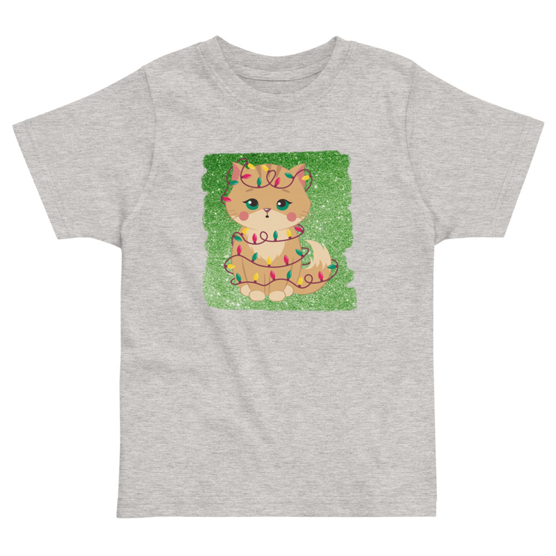 Christmas Kitten in Tangled Lights Toddler Tee