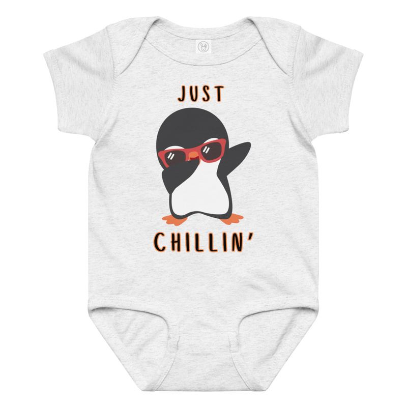 Christmas Penguin Just Chillin' Baby Bodysuit