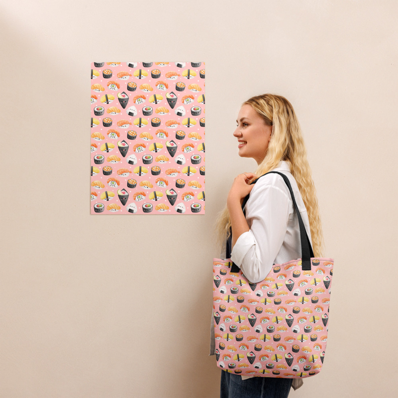 Sushi Pattern Tote Bag