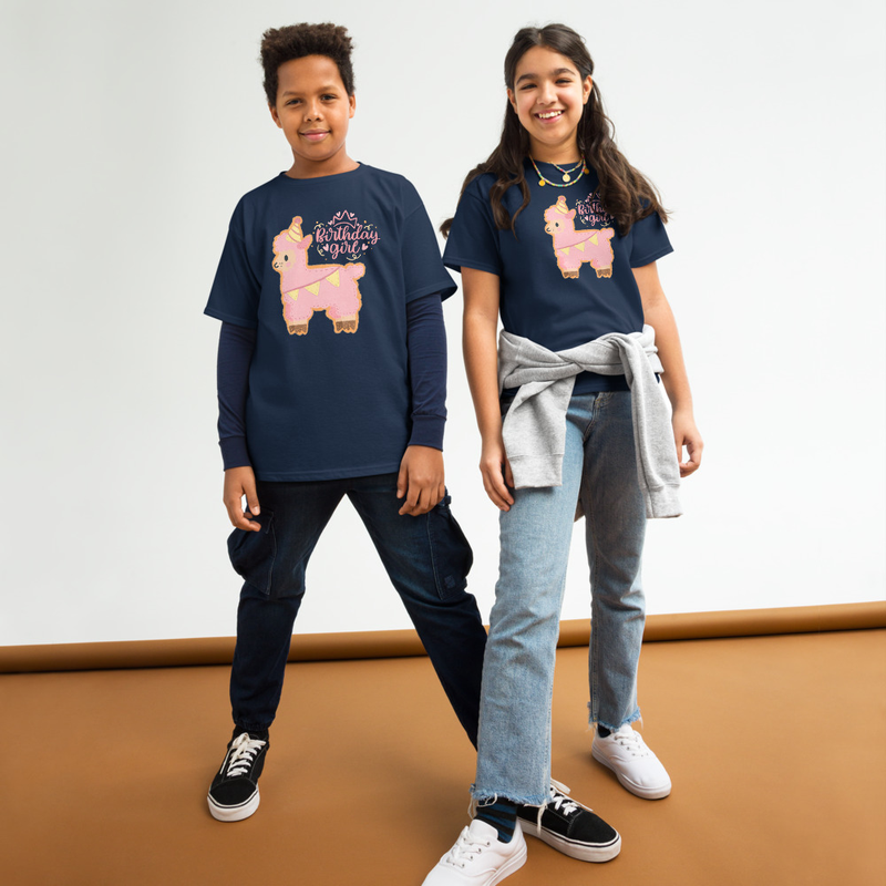 Birthday Girl Llama Youth Tee