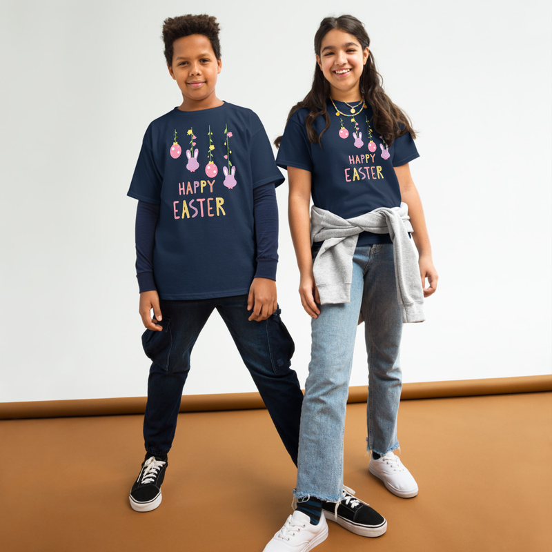 Easter Hanging Eggs and Bunnies Youth Tee