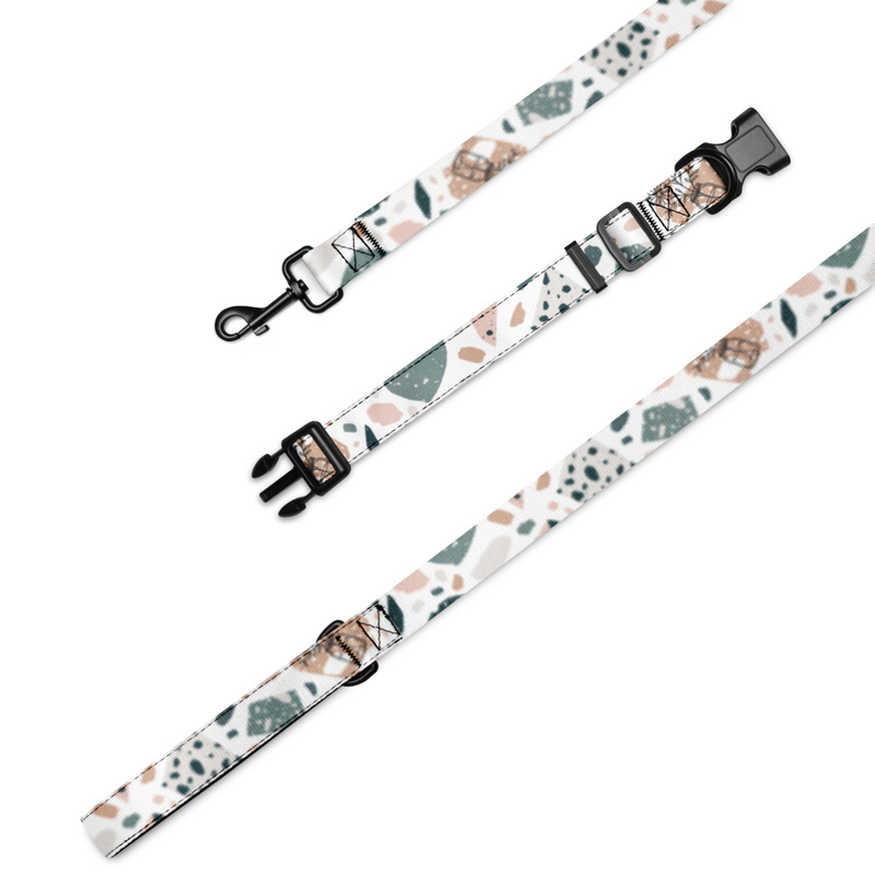 Flower Speckle Pattern Pet Collar and Leash