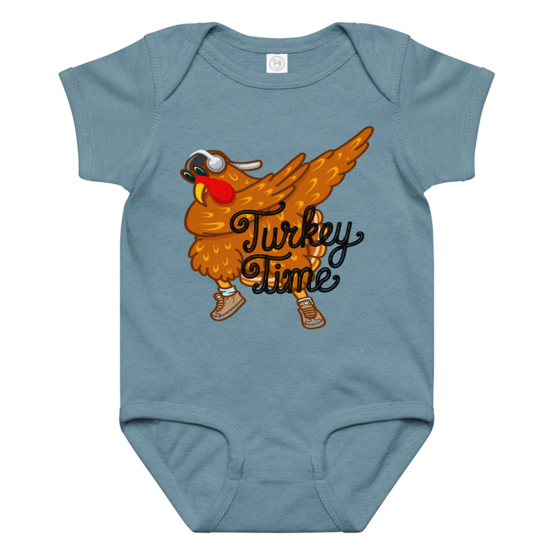 Thanksgiving Turkey Time Dab Baby Bodysuit