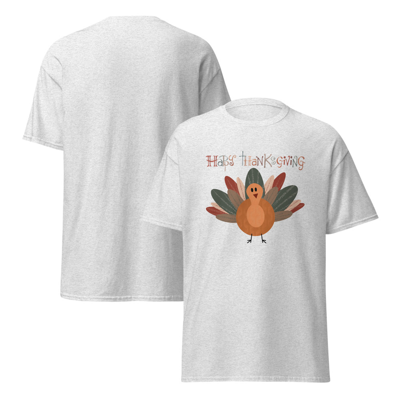 Thanksgiving Happy Thanksgiving Fall Color Turkey Adult Unisex Tee
