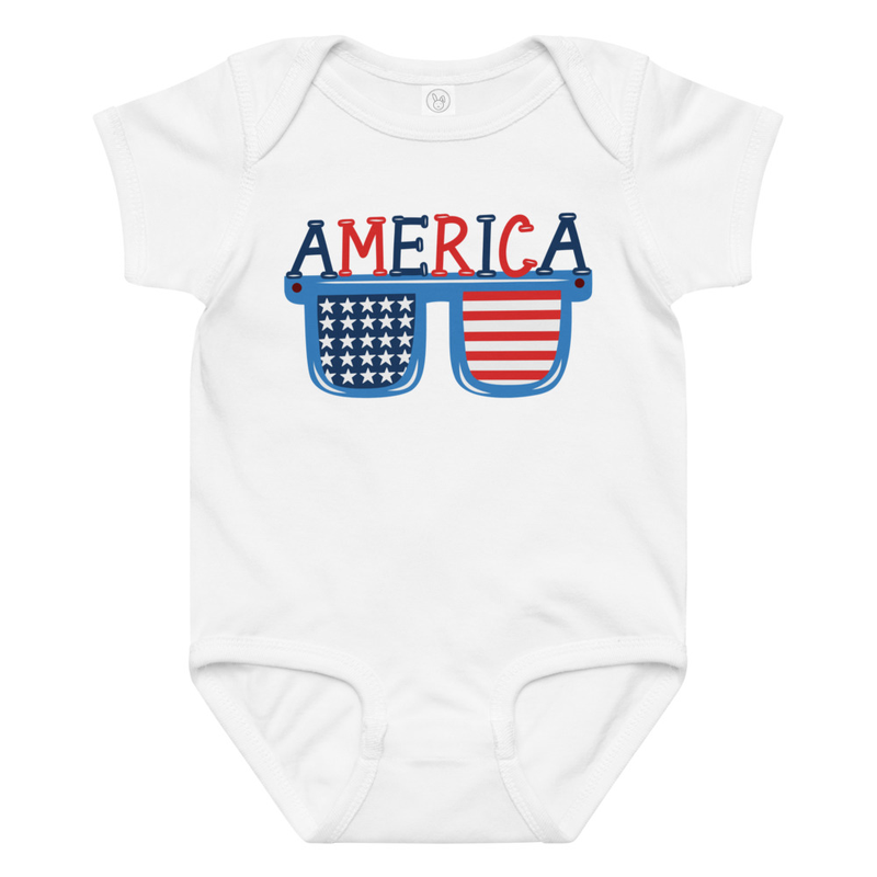 Independence America Sunglasses Baby Bodysuit