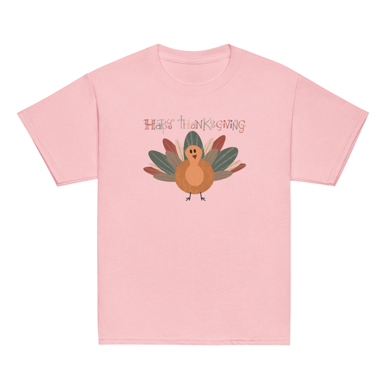 Thanksgiving Happy Thanksgiving Fall Color Turkey Youth Tee