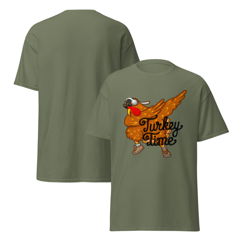 Thanksgiving Turkey Time Dab Adult Unisex Tee