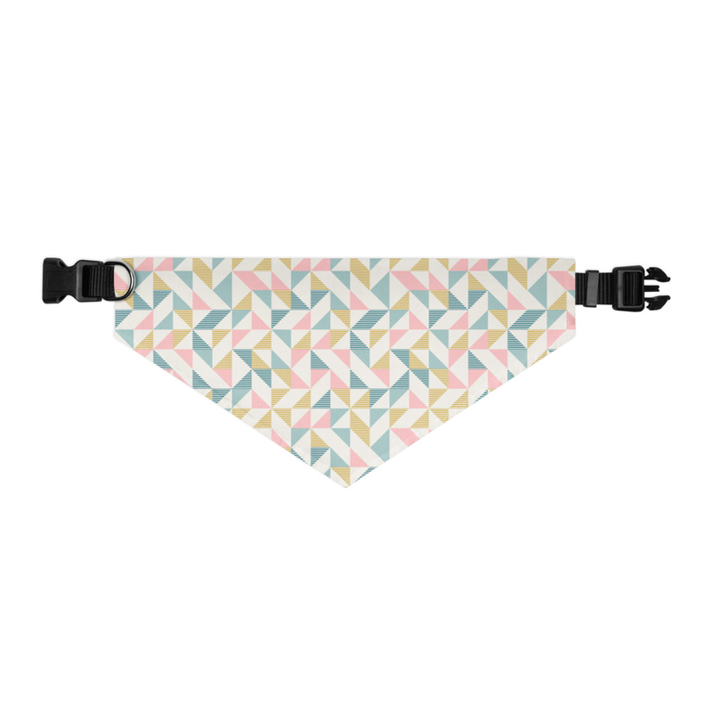 Geometric Colorful Triangles Pattern Pet Bandana Collar
