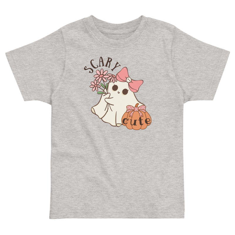 Halloween Scary Cute Ghost with Bow Toddler Tee