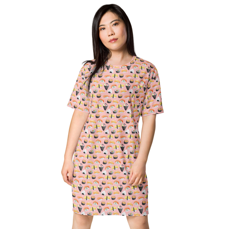 Sushi Pattern T-Shirt Dress