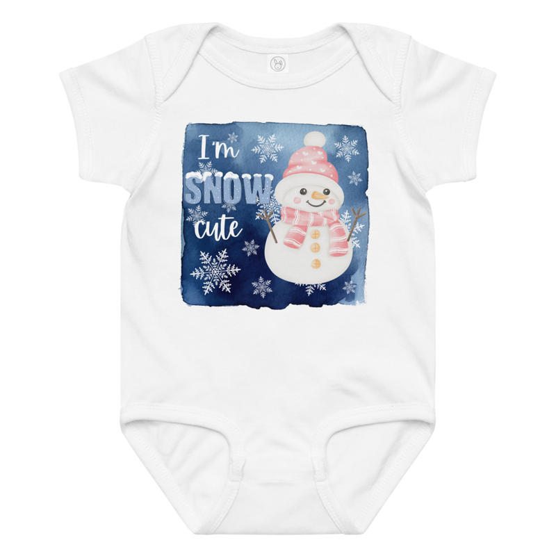 Christmas I'm Snow Cute Snowman Baby Bodysuit