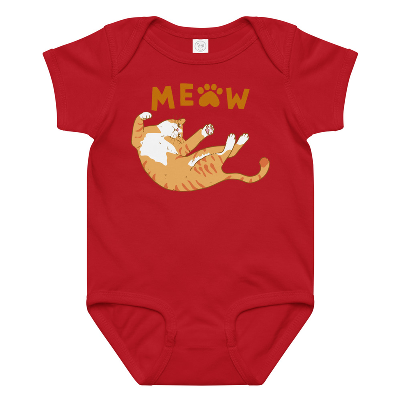 Kid Designs Meow by Aiden Baby Bodysuit