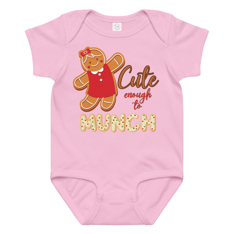 Christmas Cute Enough to Munch Baby Bodysuit