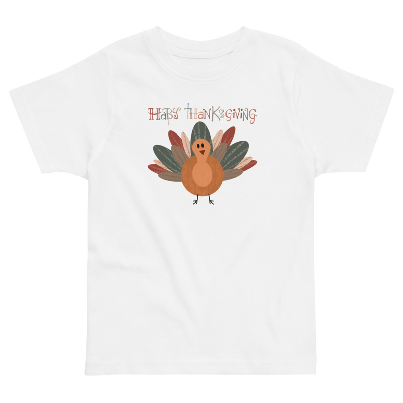 Thanksgiving Happy Thanksgiving Fall Color Turkey Toddler Tee