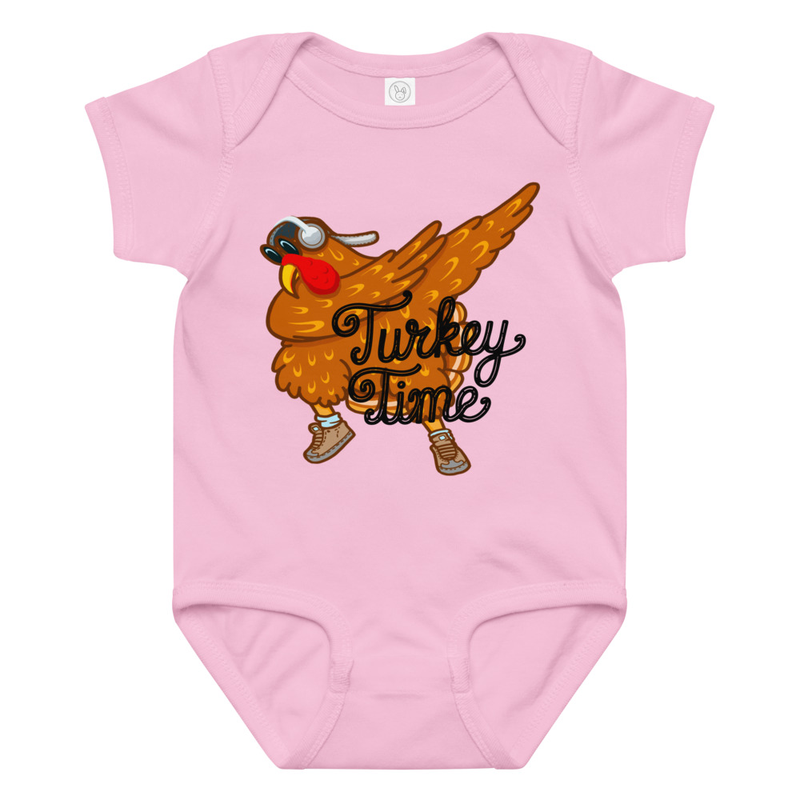 Thanksgiving Turkey Time Dab Baby Bodysuit