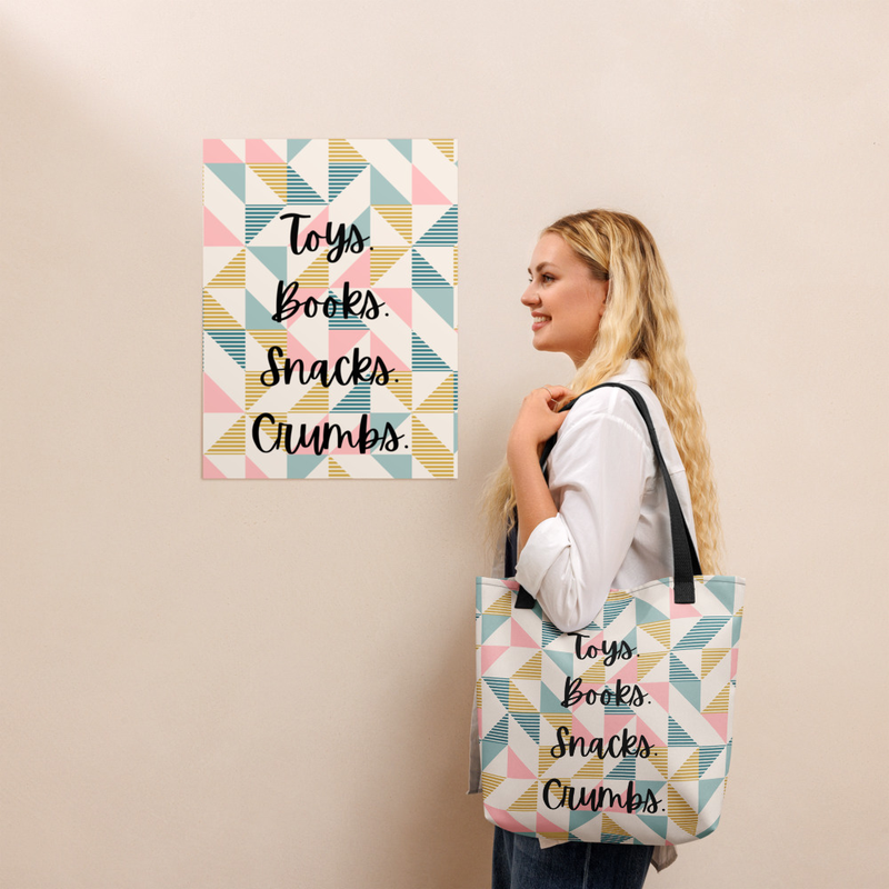 Toys Books Snacks Crumbs Tote bag