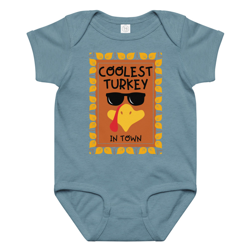 Thanksgiving Coolest Turkey in Town Baby Bodysuit