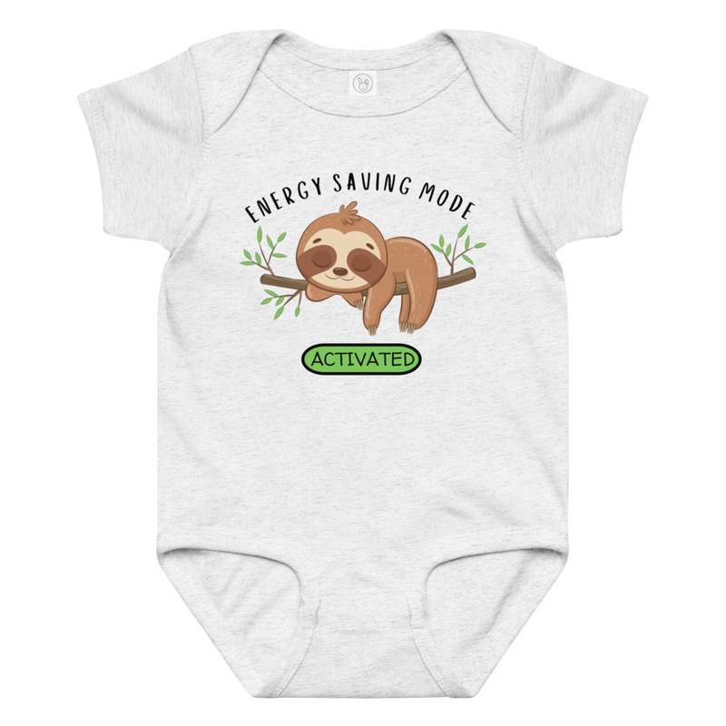 Energy Saving Mode Sloth Baby Bodysuit