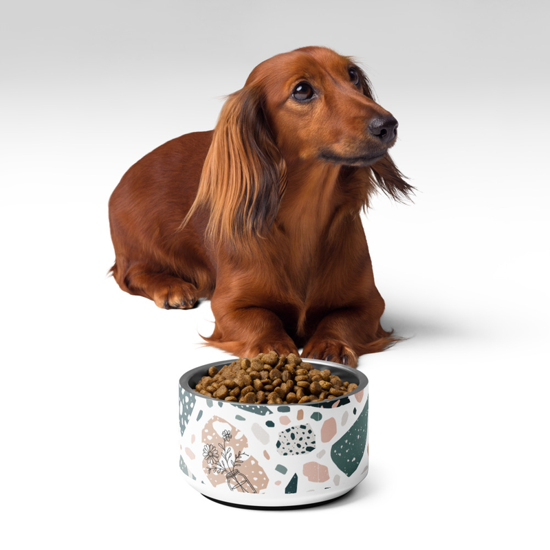 Flower Speckle Pattern Pet Bowl
