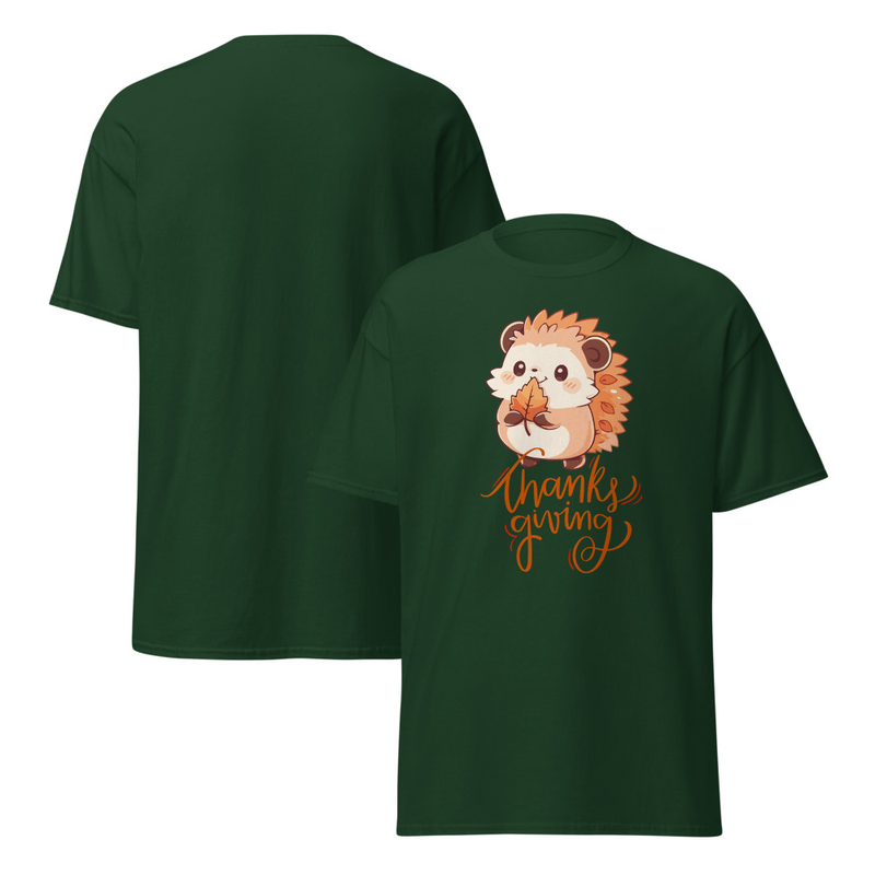 Thanksgiving Hedgehog Adult Unisex Tee