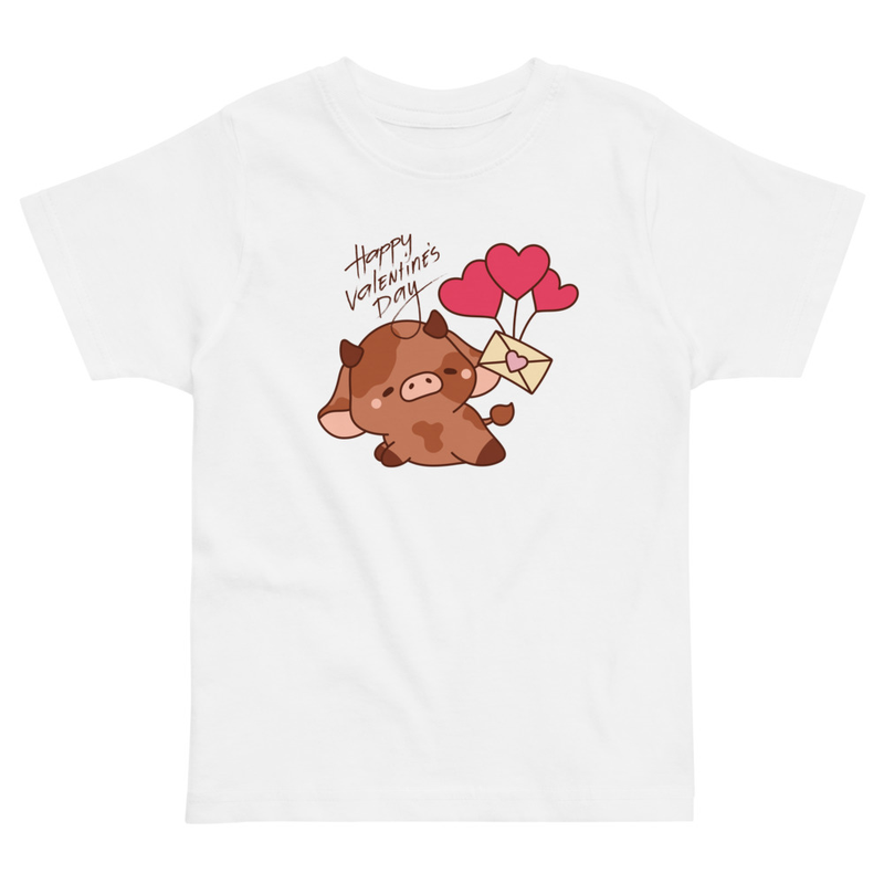 Valentine's Cow with Love Letter Toddler Tee