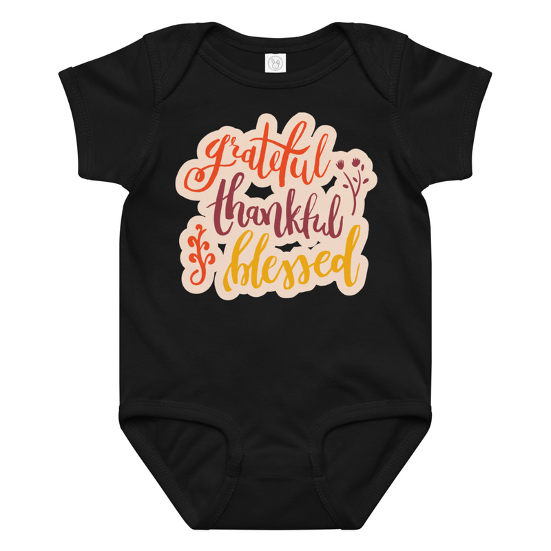 Thanksgiving Grateful Thankful Blessed Baby Bodysuit