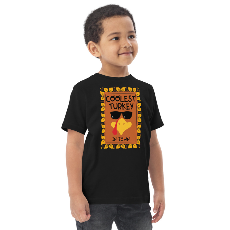 Thanksgiving Coolest Turkey in Town Toddler Tee