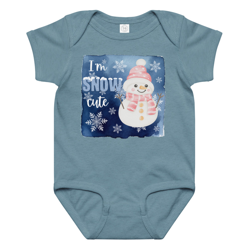 Christmas I'm Snow Cute Snowman Baby Bodysuit