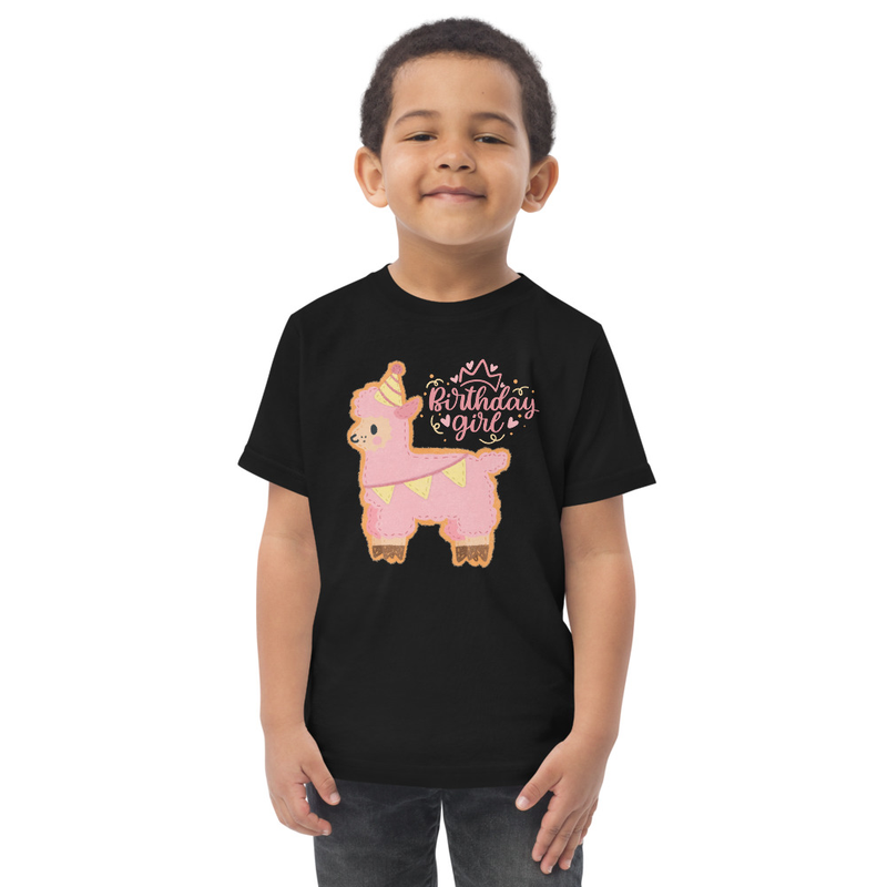 Birthday Girl Llama Toddler Tee