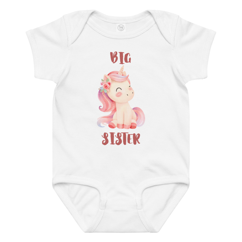Big Sister Unicorn Baby Bodysuit