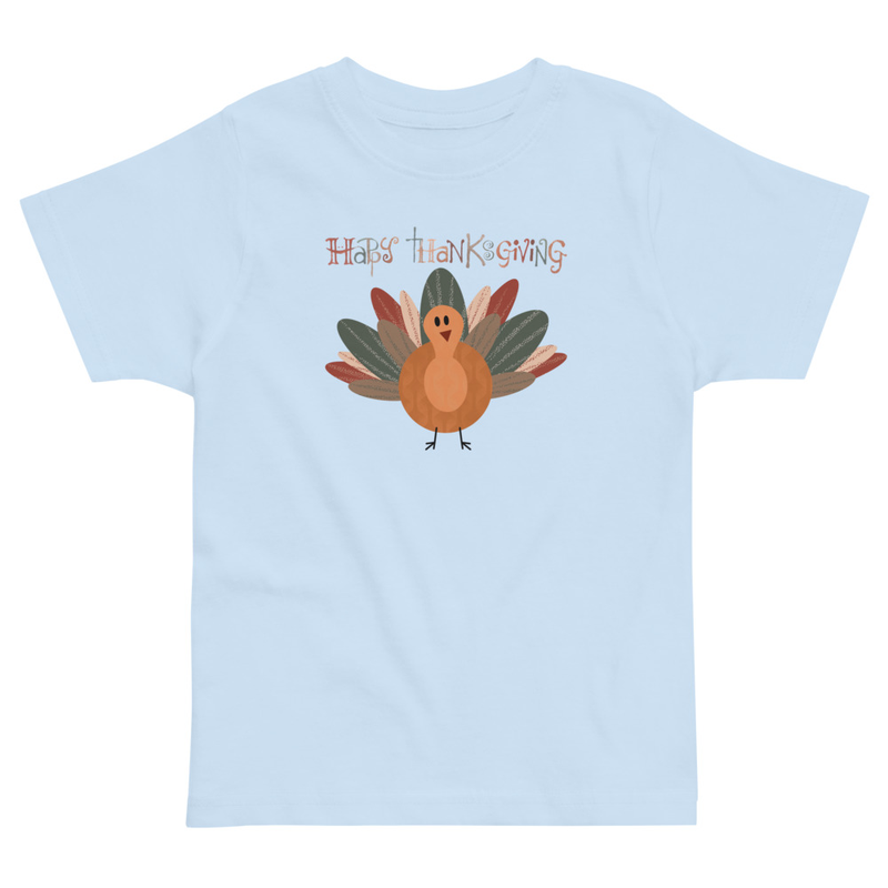 Thanksgiving Happy Thanksgiving Fall Color Turkey Toddler Tee