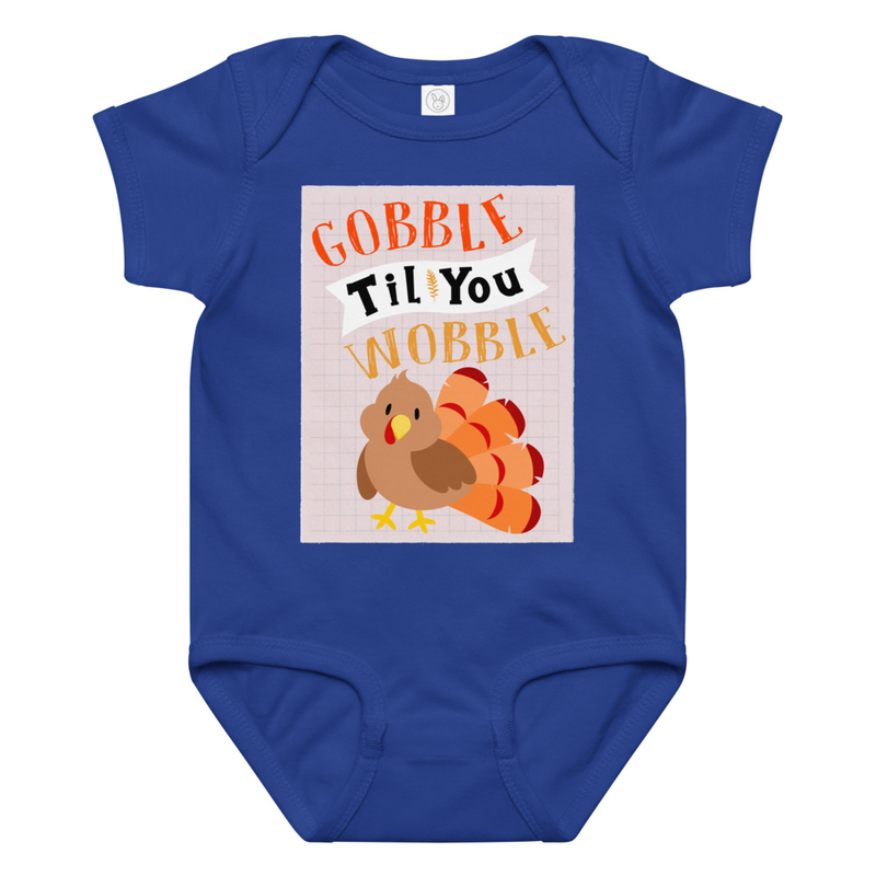 Thanksgiving Gobble Til You Wobble Baby Bodysuit