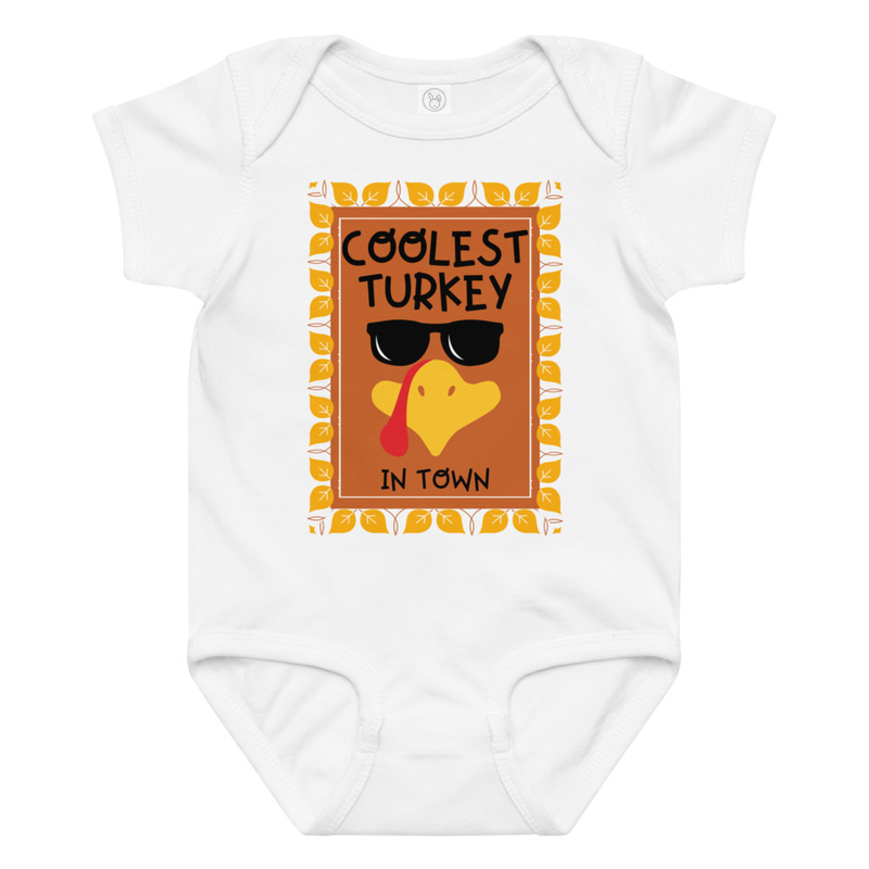 Thanksgiving Coolest Turkey in Town Baby Bodysuit