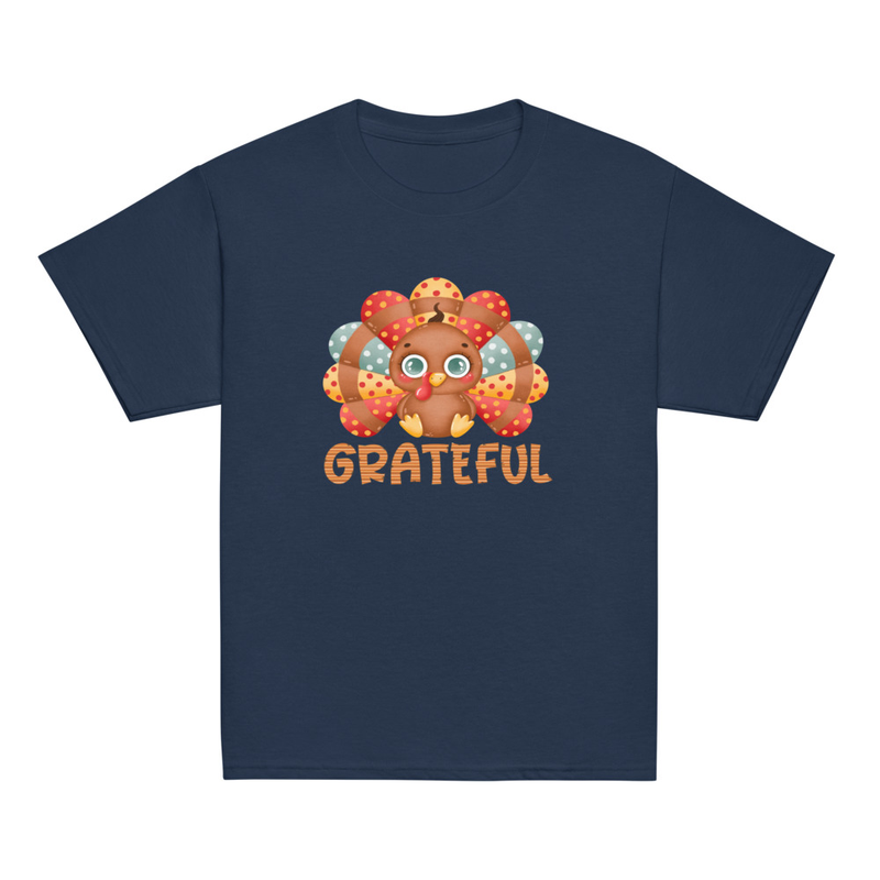Thanksgiving Grateful Cute Turkey Youth Tee