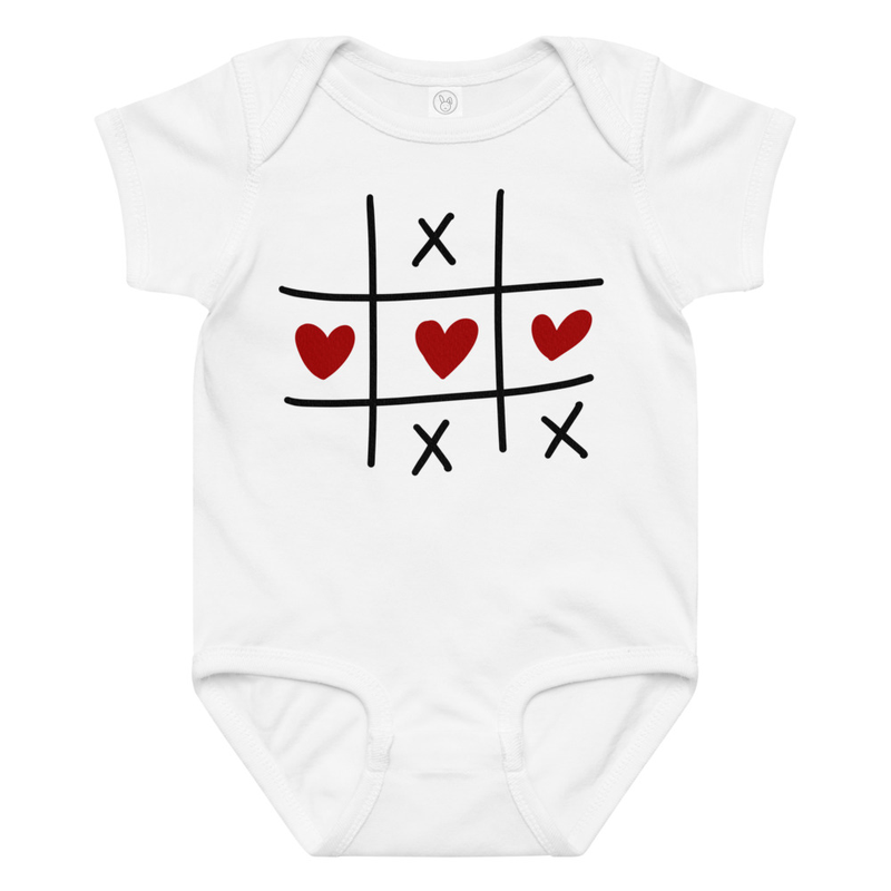 Valentine's Tic Tac Hearts Baby Bodysuit