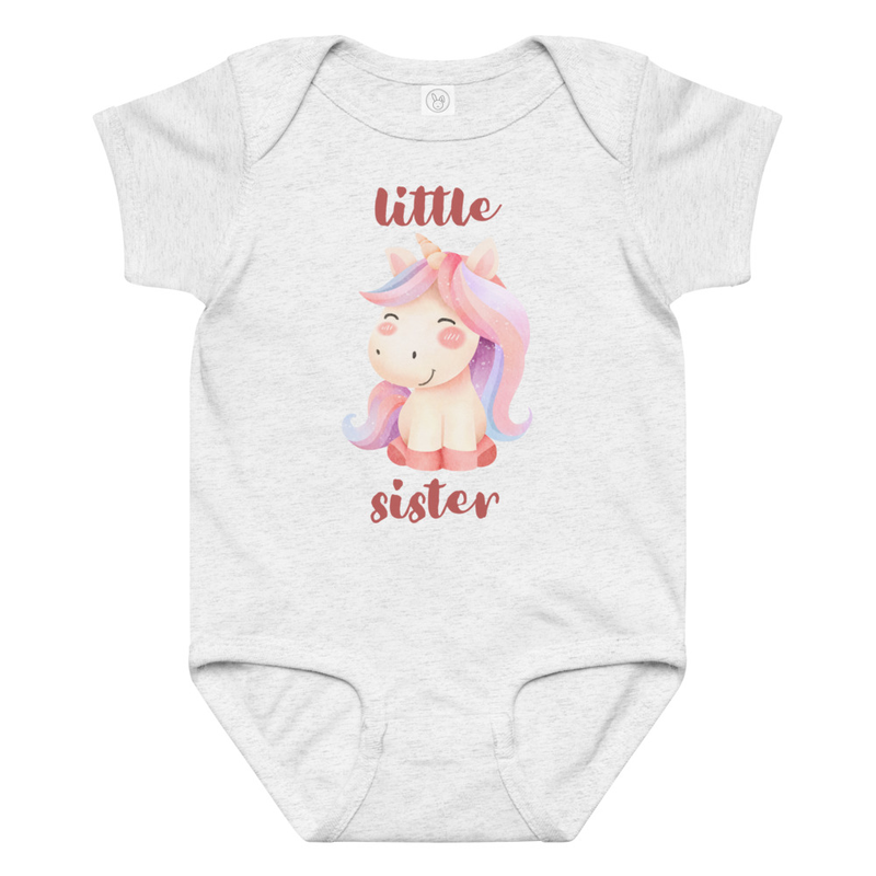 Little Sister Unicorn Baby Bodysuit