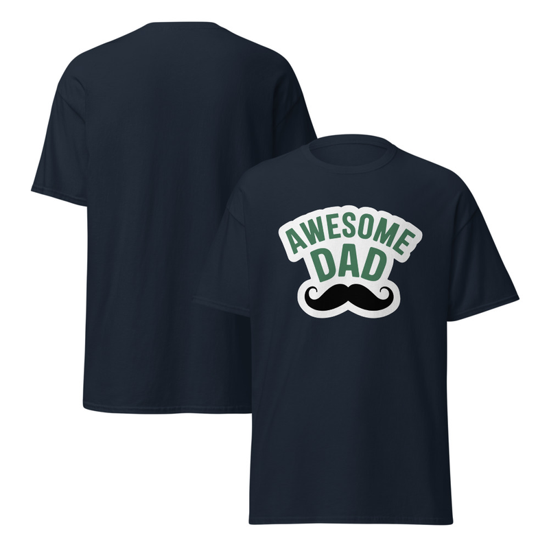Awesome Dad Mustache Adult Unisex Tee
