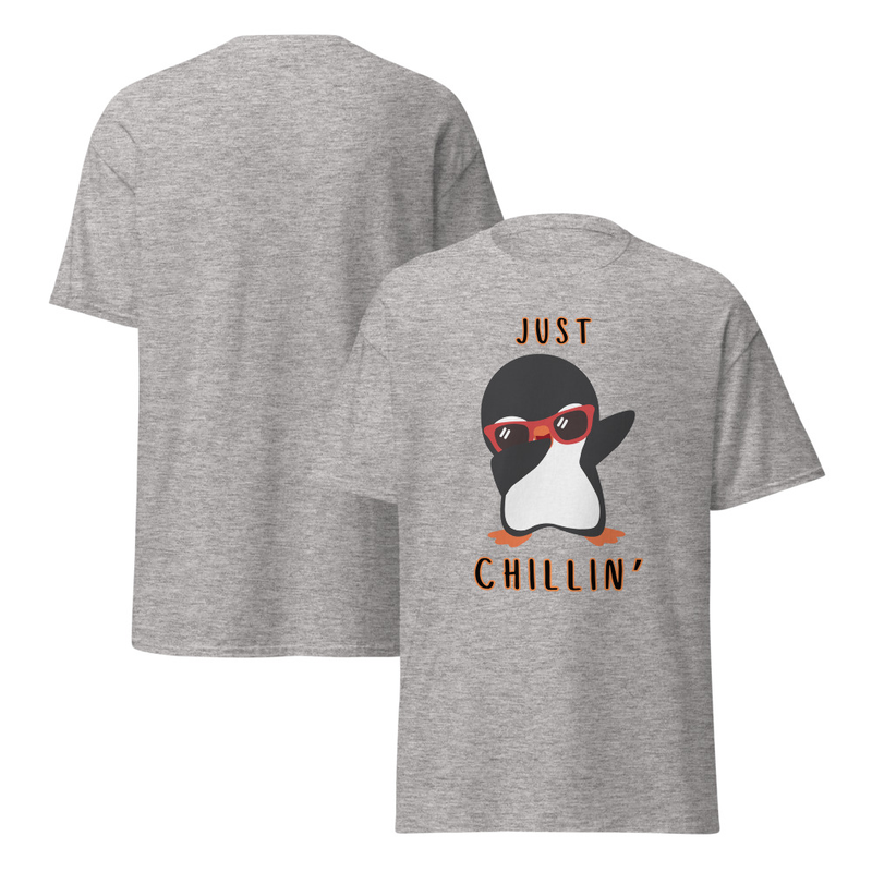 Christmas Penguin Just Chillin' Adult Unisex Tee