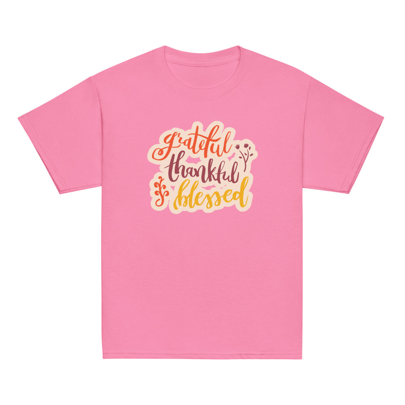 Thanksgiving Grateful Thankful Blessed Youth Tee