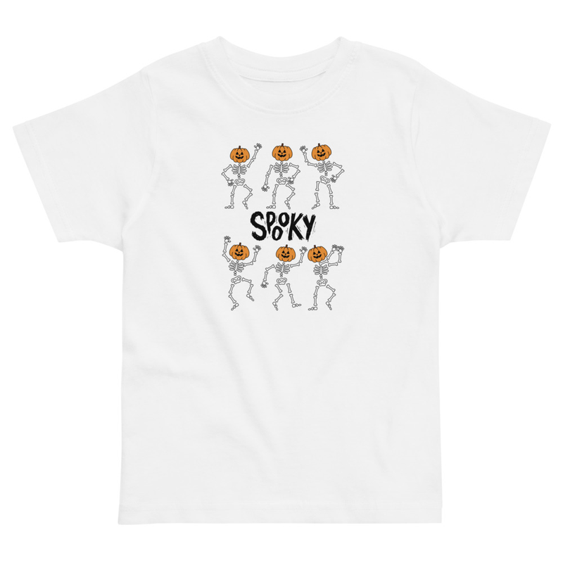 Halloween Spooky Pumpkin Head Skeletons Toddler Tee