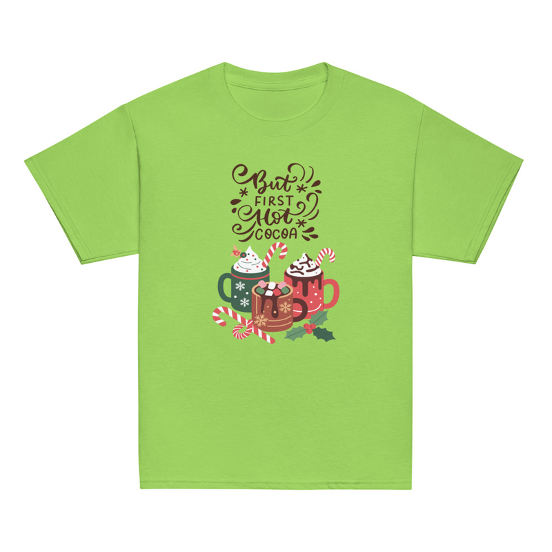 Christmas But First Hot Cocoa Youth Tee