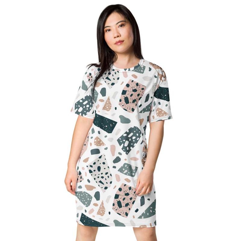 Flower Speckle Pattern T-Shirt Dress