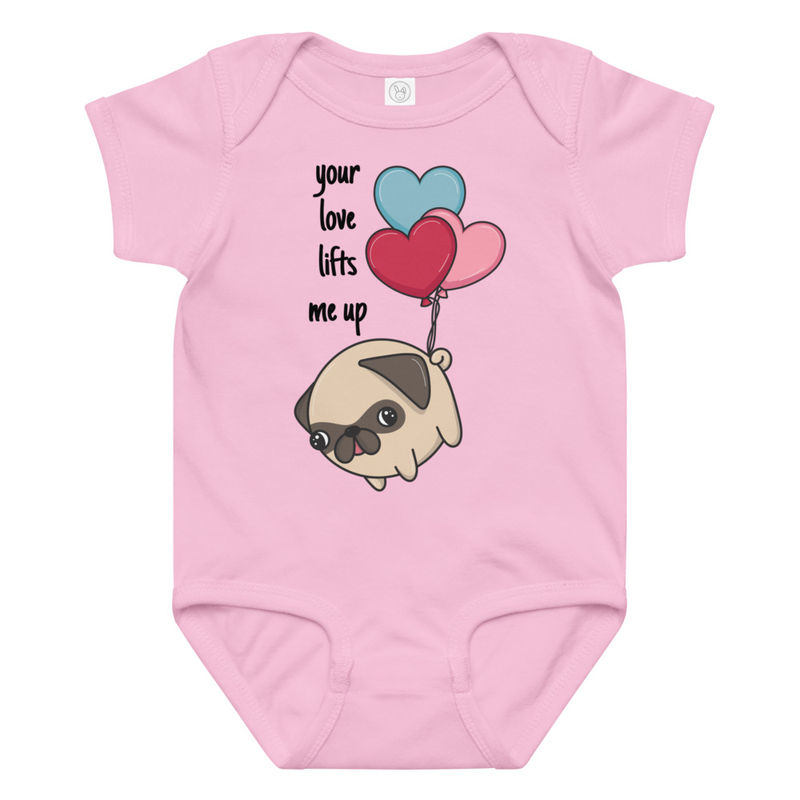 Valentine's Your Love Lifts Me Up Baby Bodysuit