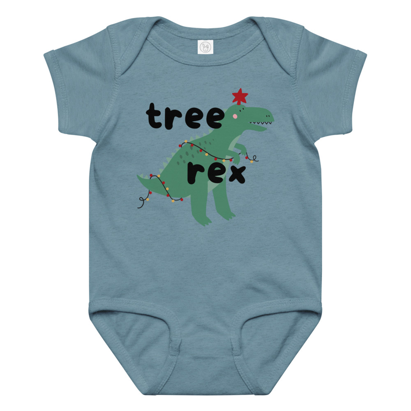 Christmas Tree Rex Baby Bodysuit