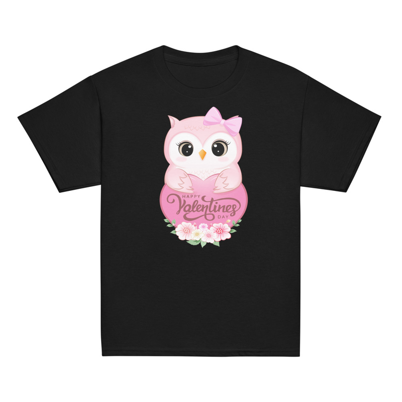 Valentine's Owl with Heart Youth Tee