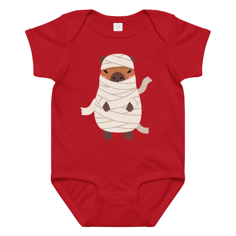 Halloween Mummy Capybara Baby Bodysuit