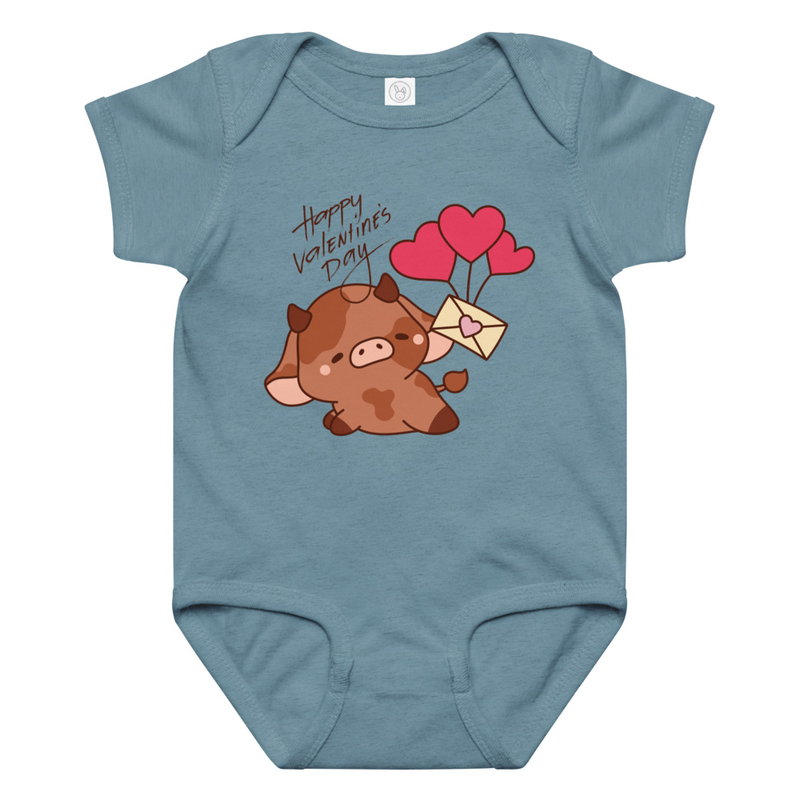 Valentine's Cow with Love Letter Baby Bodysuit