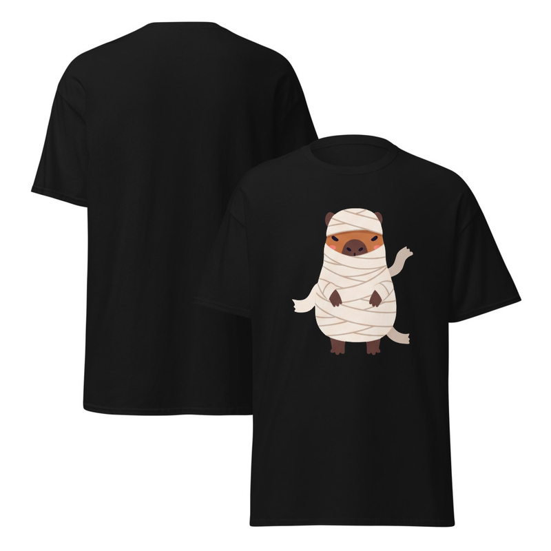 Halloween Mummy Capybara Adult Unisex Tee