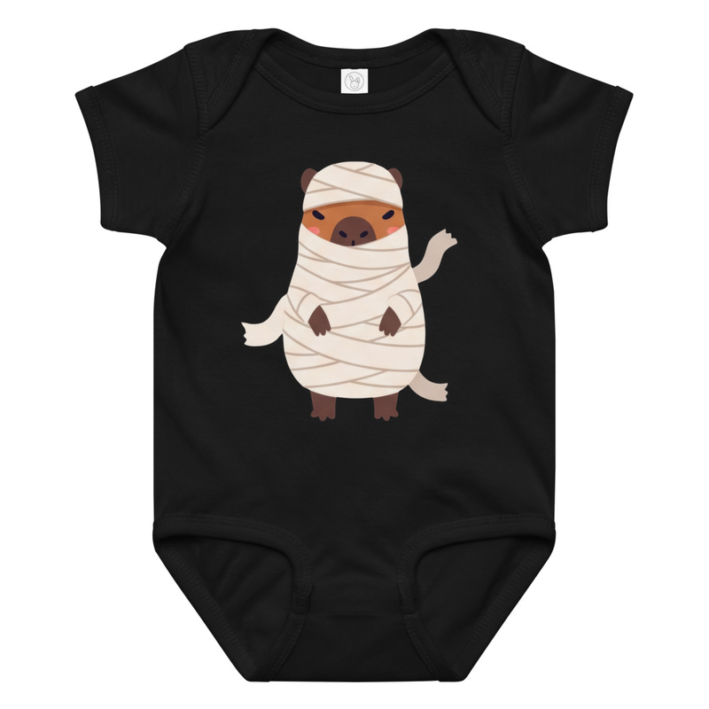Halloween Mummy Capybara Baby Bodysuit