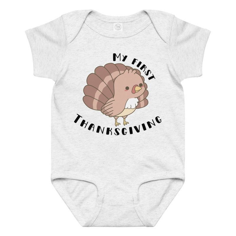 My First Thanksgiving Cute Turkey Baby Bodysuit